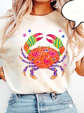 Cute Crab Shirt, Summer Shirt, Beach Tee